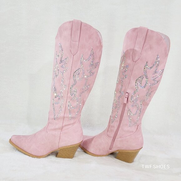 Pink Western Boots with Embellishments - Picture 2 of 9